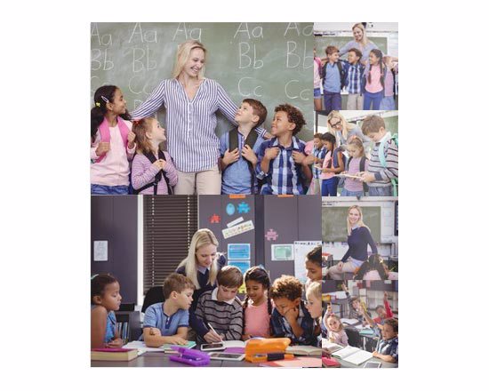 poster collage con foto di classe
