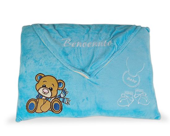 cuscino nascita celeste per bambino