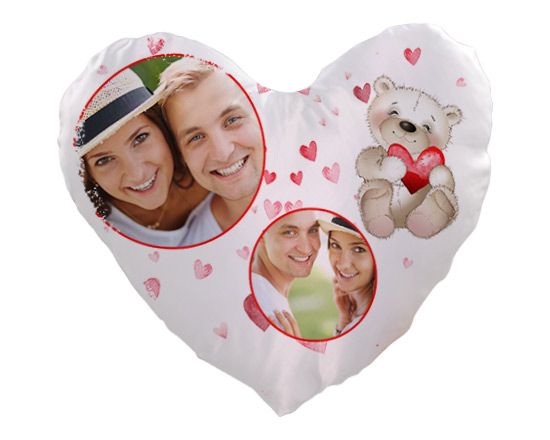 Cuscino a cuore con orsetto dolce