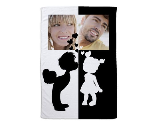 Coperta con grafica bianca e nera