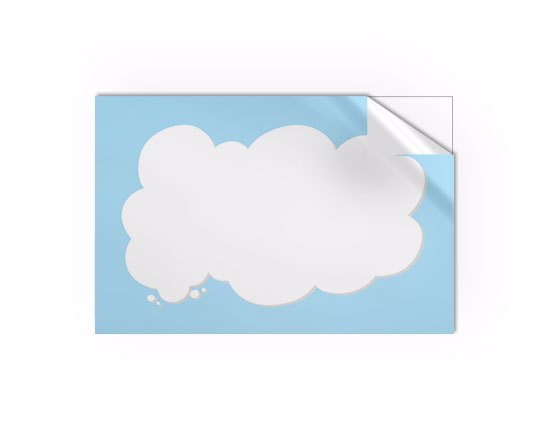 Stickers rettangolare con nuvola celeste