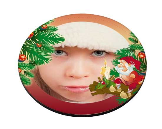 sottobicchiere masonite tondo con grafica natalizia