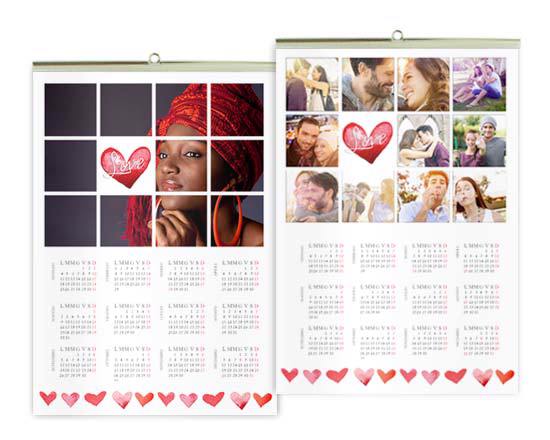 Calendario A3 pagina singola Love collage