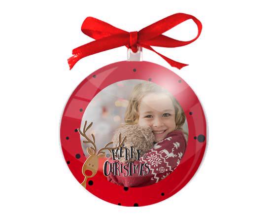 Palla di natale con grafica con renna