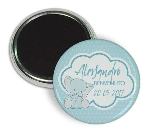 Magnete frigo con elefantino celeste