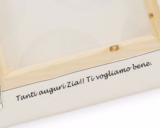 Scrivi sul retro della tela una tua dedica