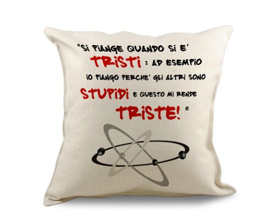 Cuscino quadrato in juta Stupidi e tristi