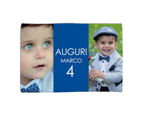 Coperta collage azzurra