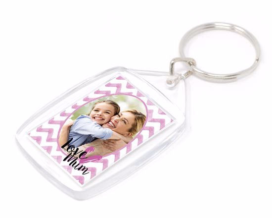 Portachiave Rettangolare Plastica Mum zig zag