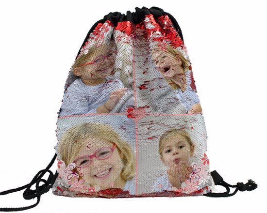 Sacca con paillettes reversibili - paillettes rosse