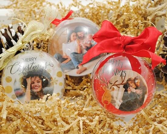 Palline di Natale personalizzate con stampa interna fronte-retro
