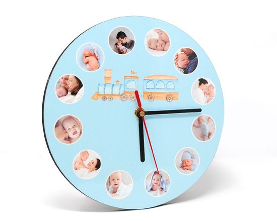 Orologio in Legno Rotondo con grafica per bambina