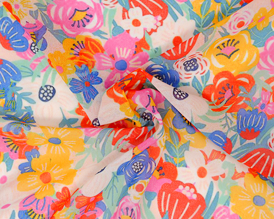 sciarpa in chiffon stampata con immagini