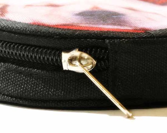 Portamonete con stampa fotografica, in jeans