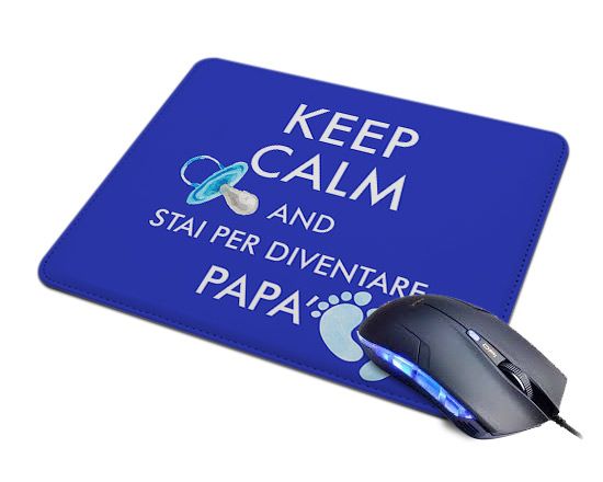 Tappetino Mouse in Pelle Keep calm dad