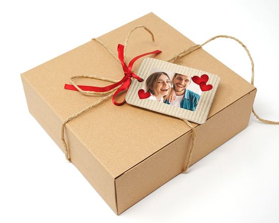 targhetta rettangolare in feltro da usare anche come chiudipacco