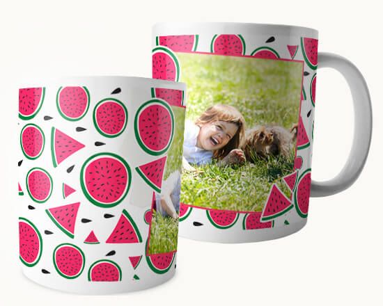 Tazza panoramica con fette di anguria