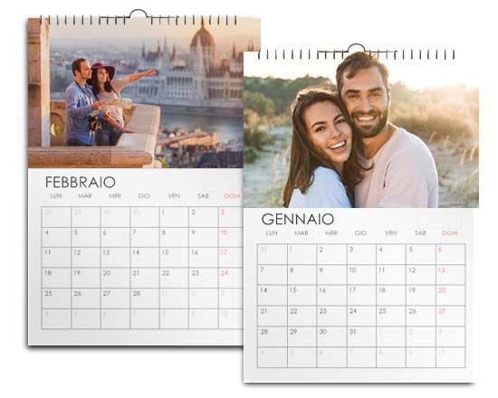 calendario a3 con grafica nel colore bianco