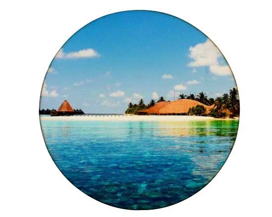 sottobicchiere masonite tondo con foto di un paesaggio