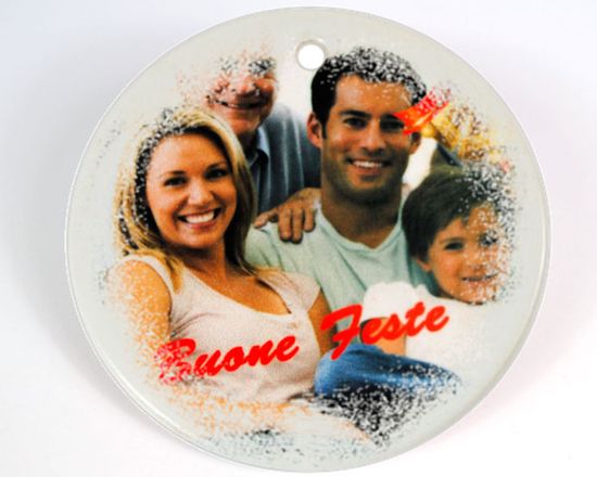 Decorazione natalizia rotonda con stampa di foto