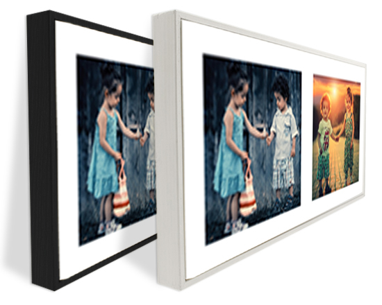 Tela americana panoramica collage con 2 riquadri