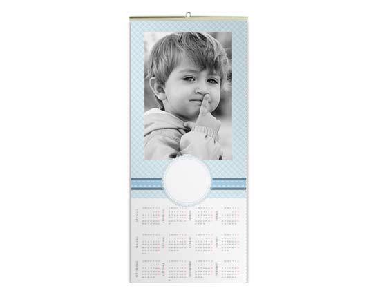 Grafica celeste per bambino su calendario 30x70 pag singola