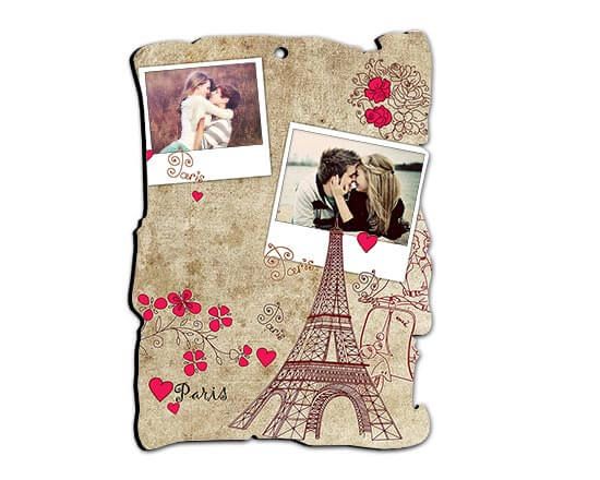 pergamena con grafica parigina romantica