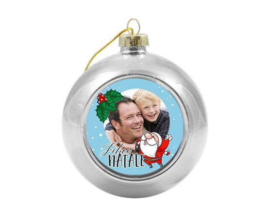 Palla di Natale colorata con Babbo natale