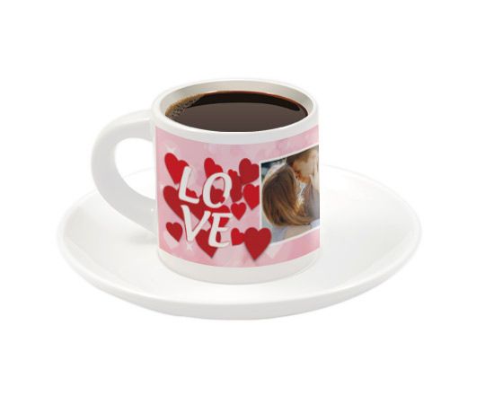 Tazzina espresso personalizzata con grafica per San Valentino