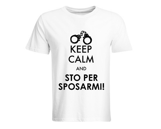 Idea regalo sposa addio al nubilato! T-shirt Keep Calm and Sto Per Sposarmi