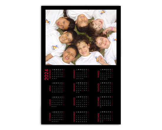 Calendario poster nero