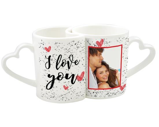 Coppia di Tazze Love con grafica con cuori