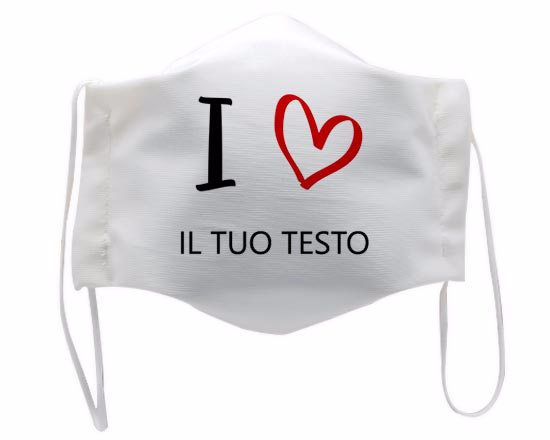 Mascherina viso I Love