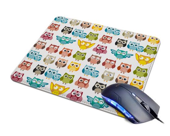 Tappetino Mouse in Pelle Gufetti colorati