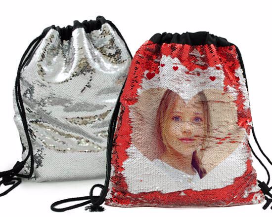 Scegli il tuo colore preferito tra il roso o l'argento - zainetto con paillettes reversibili