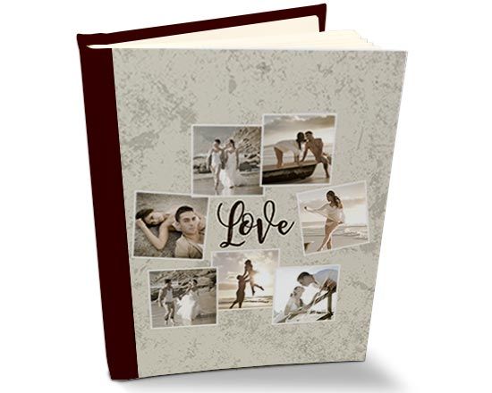 Album portafoto con grafica collage