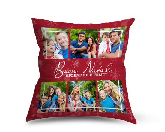 Cuscino in Pile Collage grafica natalizia