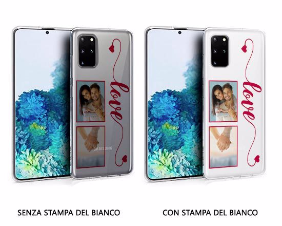 Cover trasparente Galaxy S20 Plus collage love