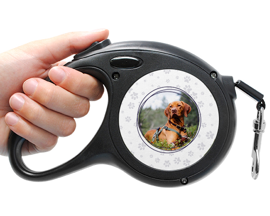 Guinzaglio personalizzato con grafica zampette e cerchi astratti