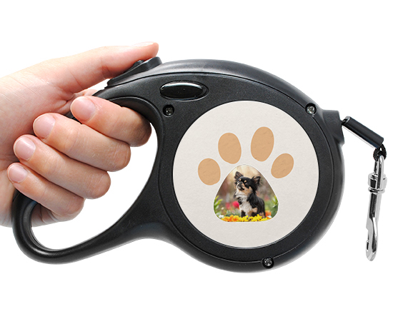 Guinzaglio personalizzato con grafica zampetta e riquadro