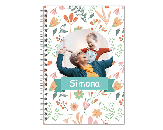 Agenda settimanale con nome e foto, grafica flowers