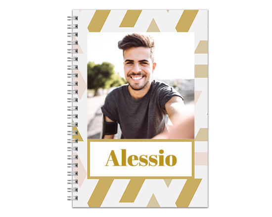 Agenda settimanale con nome e foto, grafica geometric