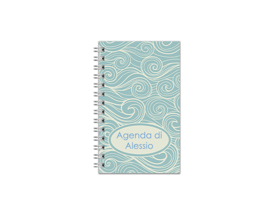 Agenda settimanale piccola con nome, grafica onde