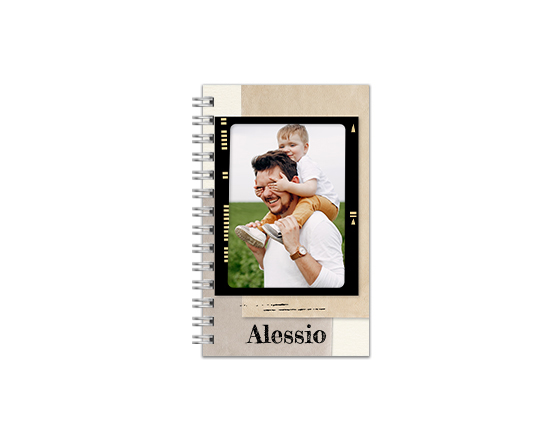 Agenda piccola con nome e foto, grafica photostrips