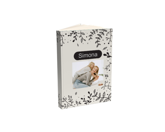 Agenda con nome e foto, grafica foglie