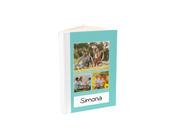 Agenda con nome e collage di foto