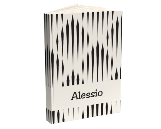 Agenda giornaliera grande con nome e grafica geometrica