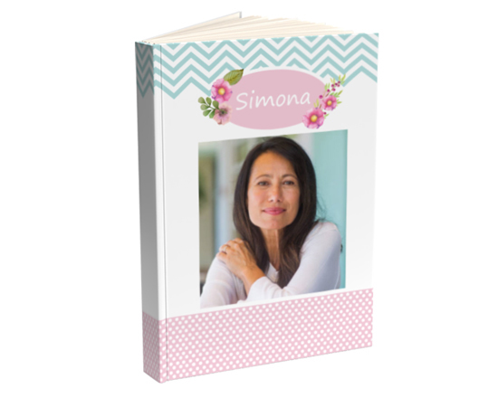 Agenda con nome e foto, grafica romantica