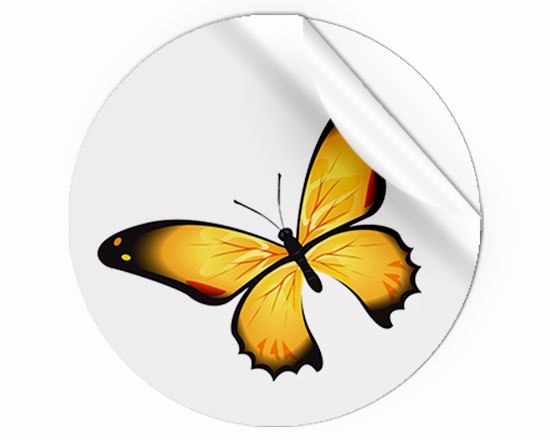 Adesivi rotondi con grafica con farfalle