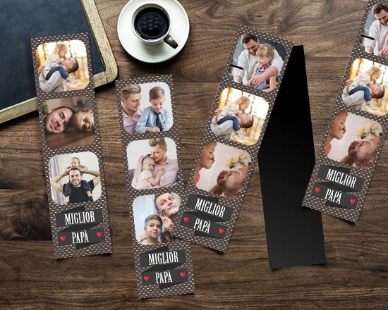 Photostrips Magnetiche con grafica per la festa del papà - pack con 6 pezzi diversi